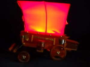 Vintage Wooden Frontier Covered Wagon Light Large WOW  