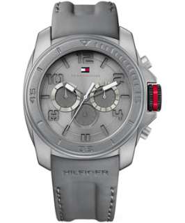 Tommy Hilfiger 1790776 FAST SHIP GRAY Dial MultiFunction Gray Leather 