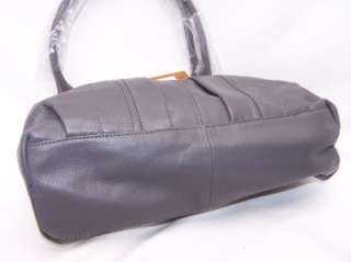  Leather Double Handle Zip Top Tote Bag GREY $120 A199535 NEW  