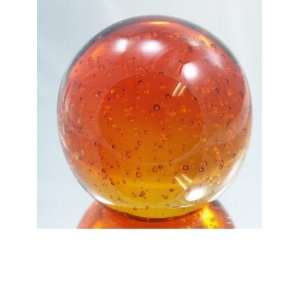  Murano Design Glass Orange Magic Bubble Art Paperweight PW 