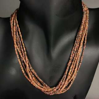   8pcs Untreated Natural Rust Red Diamond Beads Strand Necklace, Parcel