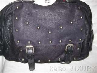 2500 NEW CHLOE Large Black Suede Studs Satchel Shoulder Bag Handbag 