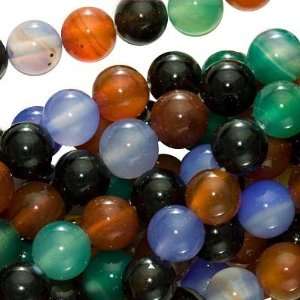  Agate Color Mix   8mm Round Beads /15.5 Inch Strand Arts 