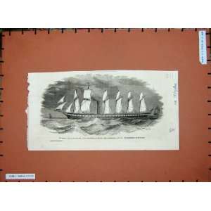  1843 Great Britain Steam Ship Bristol Sailing Fine Art 