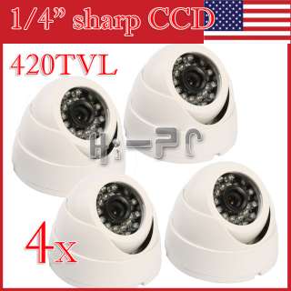 4x Night Vision Dome Indoor Security 24IR 1/4 Sharp CCD CCTV Camera 
