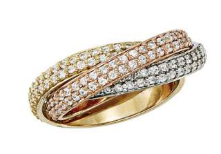   Rolling Ring REAL Diamond Stackable Eternity Band Ring 14K Rose  