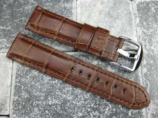 22mm Gator Leather Strap Band for MONTBLANC Brown 22  