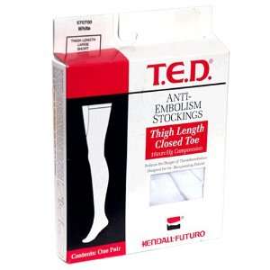  T.E.D. Anti Embolism Stockings, Large Short, White, Thigh 