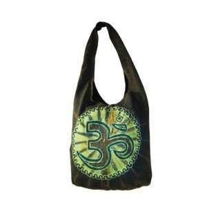   Shoulder / Sling Bag with Embrodiered Om Symbol Green Health