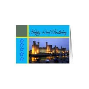  Happy 43rd Birthday Caernarfon Castle Card: Toys & Games