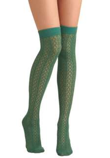 Leg Up Socks in Leafy Green  Mod Retro Vintage Socks  ModCloth