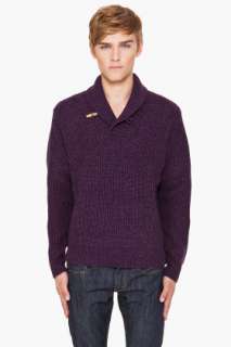 Paul Smith Purple Shawl Sweater for men  