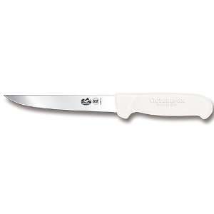   Wide Blade Boning Knife with White Handle: Kitchen & Dining