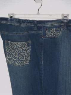 NWT REBA Reba McEntire Embroidered Studded Pocket Stretch Jeans 22W 