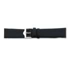 goldia 16mm Flat Black Leather Silver tone Buckle Watch Band Ring Size 
