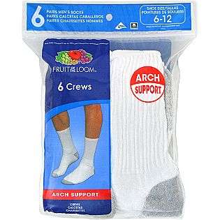   Socks   6 Pair  Fruit of the Loom Clothing Mens Underwear & Socks