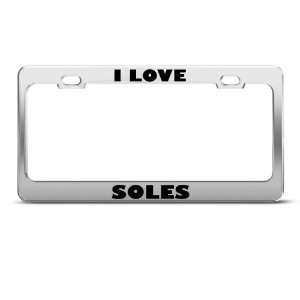 I Love Soles Sole Animal license plate frame Stainless 
