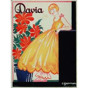  1928 Maison Davia Woman Fashion Dress Mini Poster Print 