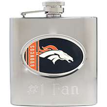 Great American Denver Broncos Stainless Steel Custom Flask    