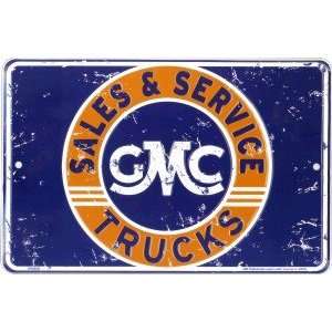  GMC Trucks Sales & Service Tin Sign: Automotive