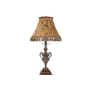   Cooper Hand Colored Brass and Crystal Miniature Urn Table Lamp   7861