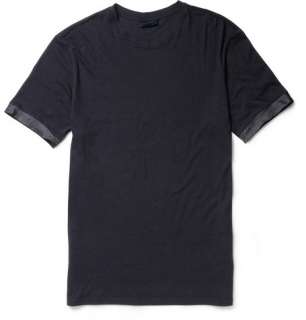   shirts  Crew necks  Cotton Blend and Silk Organza T Shirt