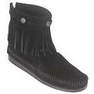 Womens Minnetonka Moccasin Hi Top Back Zip Boot Brown Shoes 