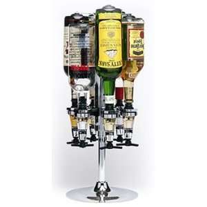  6 Bottle Rotary Liquor Dispenser   Chrome 