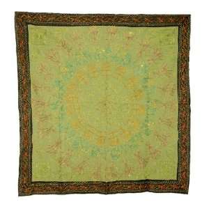 com Majestic Wall Hanging Tapestry with Golden Zari & Embroidery Work 