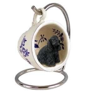  Cocker Spaniel Blue Tea Cup Dog Ornament   Black: Home 