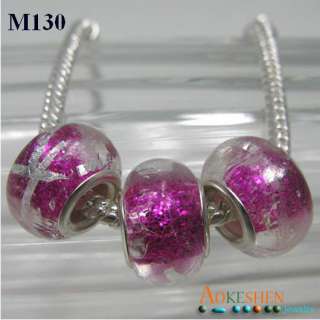 25 COLORS Murano Glass Beads FIT European Charm Bracelet PDM mulit 