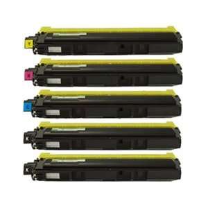  5 Pack Compatible Brother TN 210 Toner Cartridges (2 Black 
