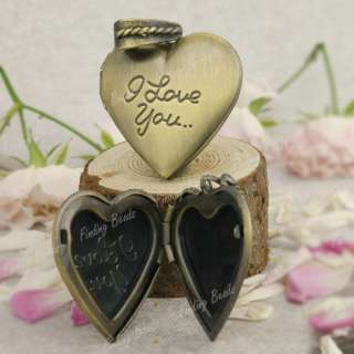 Pcs Antique Brass Heart Pendants Photo Locket MB488 4  