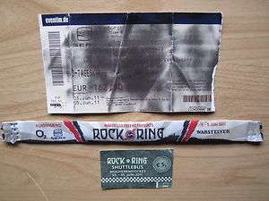 Rock am Ring 2011 Karte Bändchen Busticket RaR 2012 Ticket  