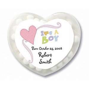 Wedding Favors Its a Boy Heart Announcement Design Personalized Heart 