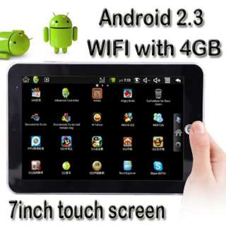 New! 4GB 7 Google Android 2.3 Snada Touchscreen Tablet PC WiFi 256MB 