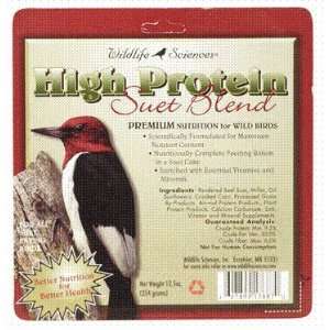  Wildlife High Protein Blend Suet 12.5 Oz Patio, Lawn 