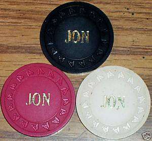Old JON Casino Poker Chip Vintage Antique HHR Right  