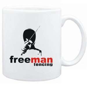    Mug White  FREE MAN  Fencing  Sports