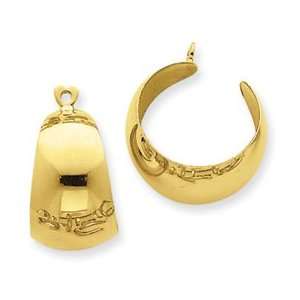  14k Polished Hoop Earring Jackets Jewelry