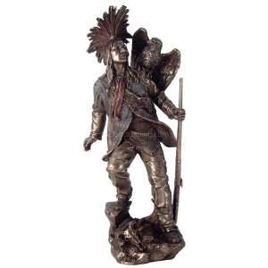  Native American Indian Sculpture   Indian w/ Eagle