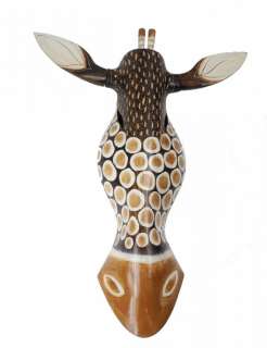   Afrika Wandmaske Tiermaske Deko Giraffe Gnu Holz Masken Set 62  