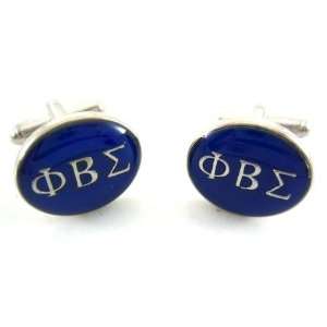  Silver Phi Beta Sigma Fraternity Greek Cufflinks: Jewelry