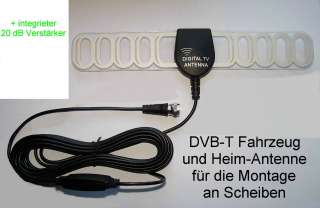 Auto Kfz DVB T Flachantenne 20 dB Verstärker 5V  