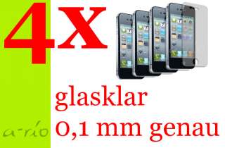 iPhone 4 GS   4x Display SchutzFolie vorne + 4x2 Staubschutz schwarz 