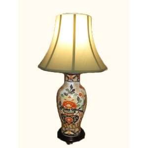   Table Lamp.Hand painted japanese Imari fish tail lamp with shade