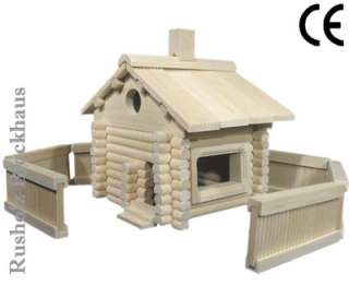 Holzbaukasten Modell baukasten Blockhaus 97 Teile  