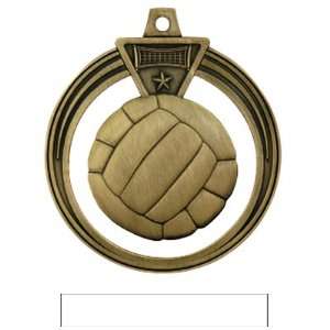  Custom Volleyball Medal GOLD MEDAL / WHITE RIBBON 2.5 ECLIPSE Custom 
