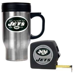  New York Jets NFL Travel Mug & Tape Measure Gift Set 