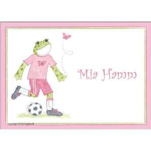 Soccer Froggy Girl 2.5 x 3.5 inch inch kids calling cards (pricing is 